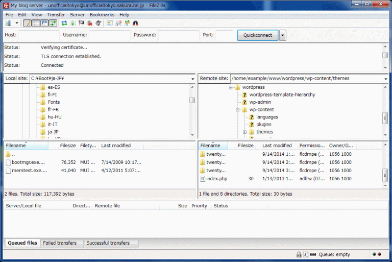 Using Filezilla to move files